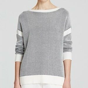 Vince Two-Tone Gray and White Sweater